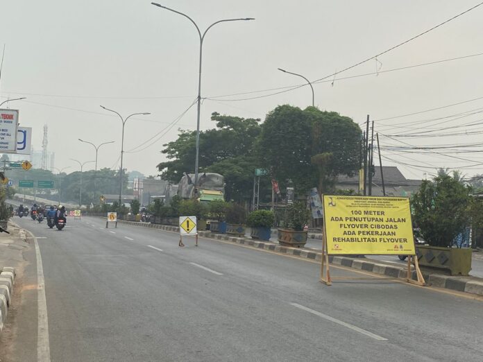 Flyover Cibodas mulai ditutup. Selasa (24/10/23)